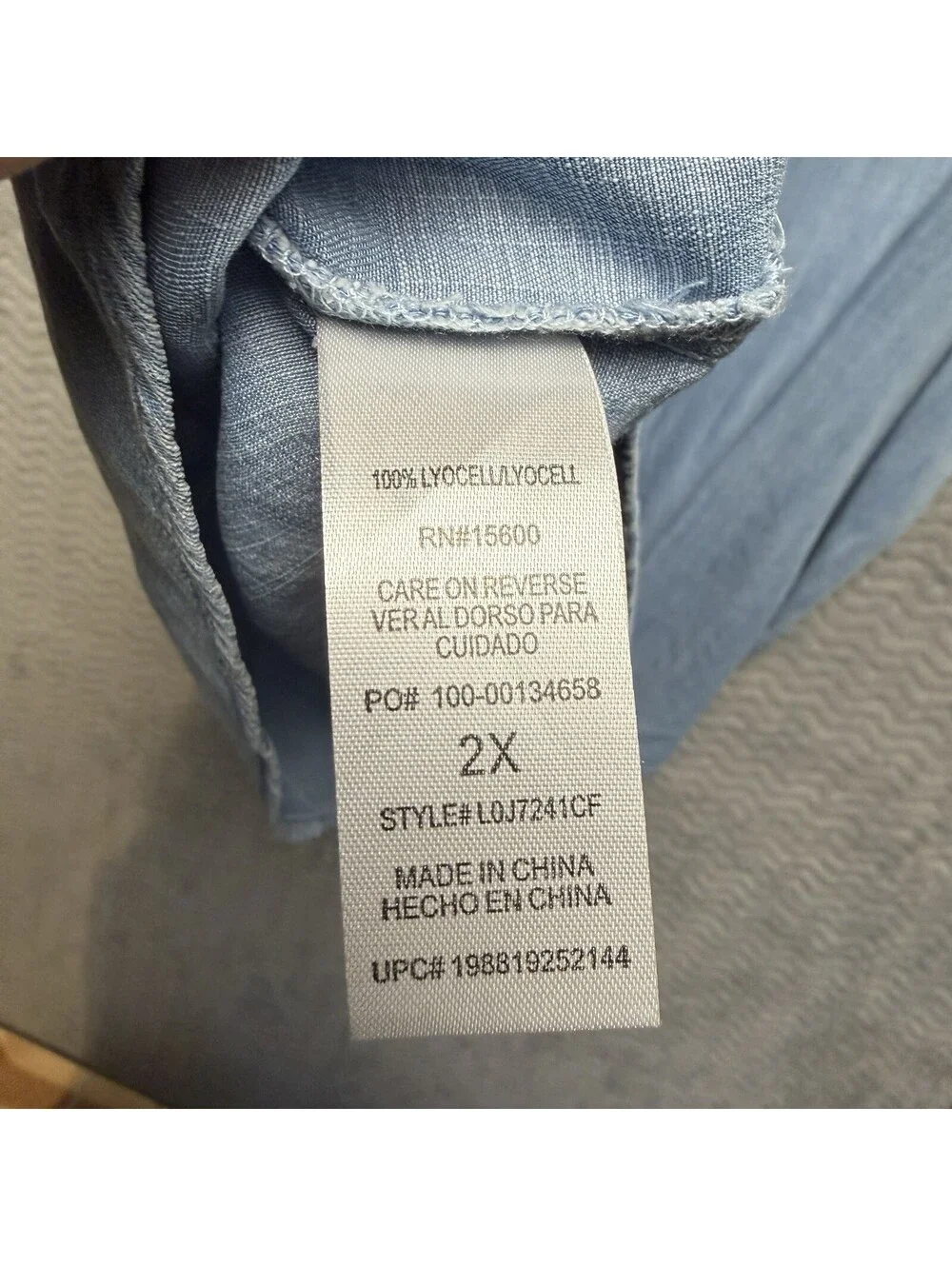 Wit & Wisdom Top Womens Sz 2XL Chambray Ruffles Sleeveless Cowgirl Lyocell NWT